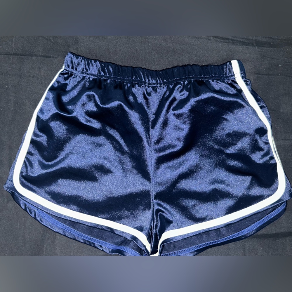 Navy Blue Silk Booty Shorts